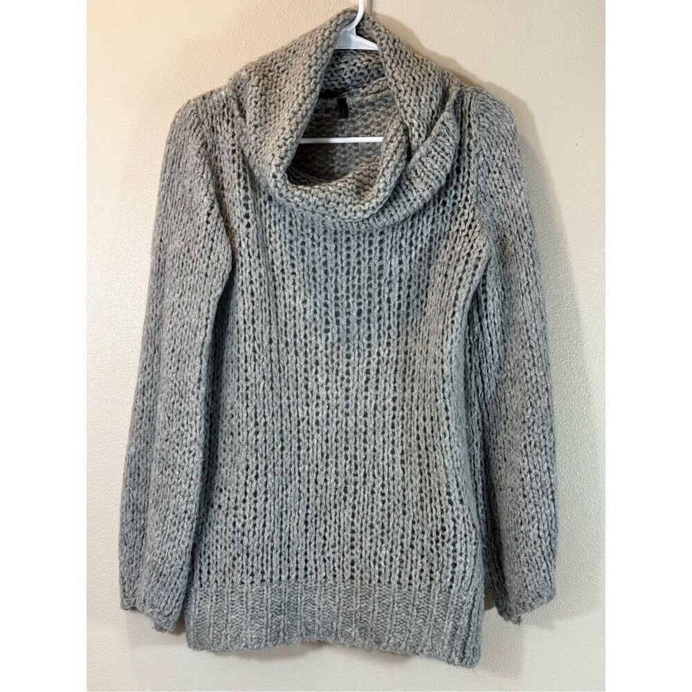 Stile Benetton Mohair Wool Blend Chunky Knit Cowl Neck Lightweight Sweater M